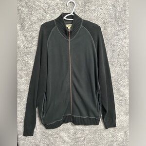 Tommy Bahama Sweater Mens Extra Large Black Full Zip Casual Grandpa Dad XL Gift